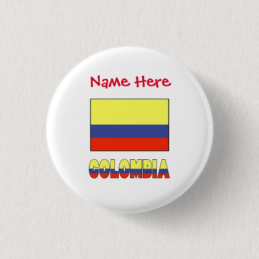 Colombiaanse vlag rood gepersonaliseerd ronde button 3,2 cm (Voorkant)