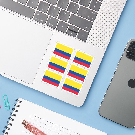 Colombiaanse vlag sticker (Laptop met iPhone)
