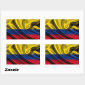 Colombiaanse vlag stof rechthoekige sticker (Vel)