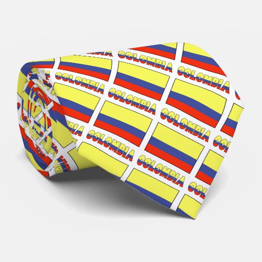 Colombiaanse vlag Tegel zwart gepersonaliseerd Stropdas (Opgerold)