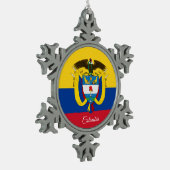 Colombiaanse vlag tin sneeuwvlok ornament (Links)