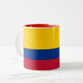 Colombiaanse vlag tweekleurige koffiemok (Voorkant links)