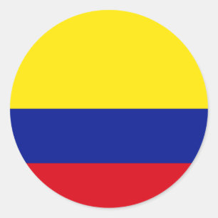 Colombiaanse vlag van hoge kwaliteit ronde sticker