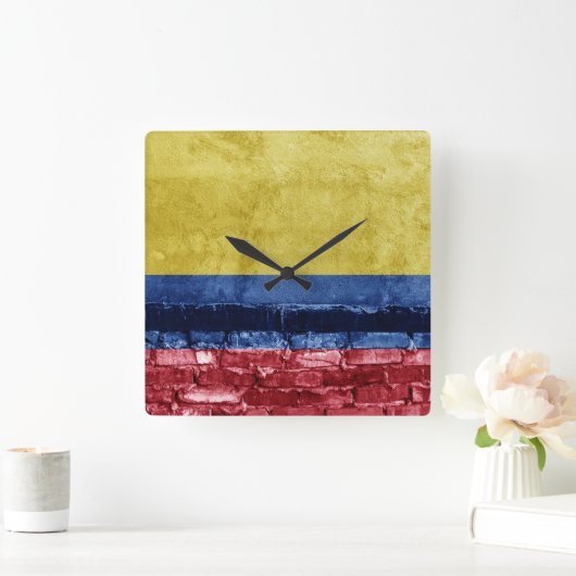 Colombiaanse vlag vierkante klok (Huis)