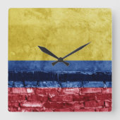 Colombiaanse vlag vierkante klok (Voorkant)