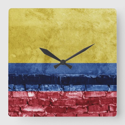 Colombiaanse vlag vierkante klok (Voorkant)