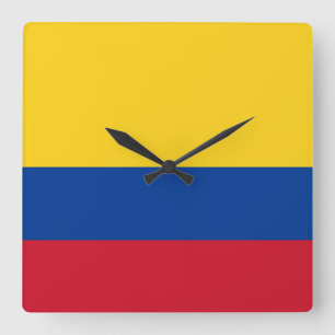 Colombiaanse vlag vierkante klok