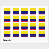 Colombiaanse vlag vierkante sticker (Vel)