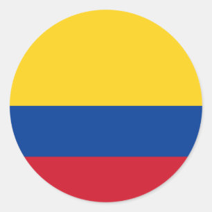 Colombiaanse vlag, vlag van Colombia Ronde Sticker