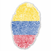 Colombiaanse vlag voor vingerafdrukken sticker (Voorkant)