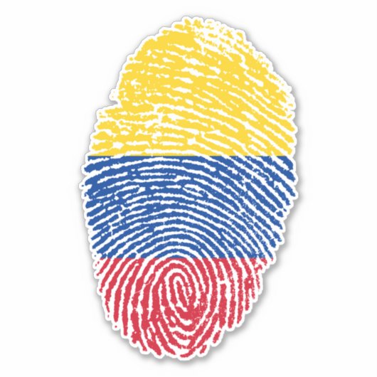 Colombiaanse vlag voor vingerafdrukken sticker (Voorkant)