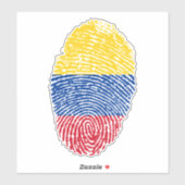 Colombiaanse vlag voor vingerafdrukken sticker (Vel)