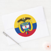 Colombiaanse vlag & wapen, vlag van Colombia Ronde Sticker (Envelop)