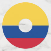 Colombiaanse vlag wijnglaslabel (Voorkant)
