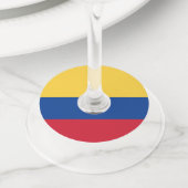 Colombiaanse vlag wijnglaslabel (Dichtbij)