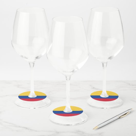 Colombiaanse vlag wijnglaslabel (Set)