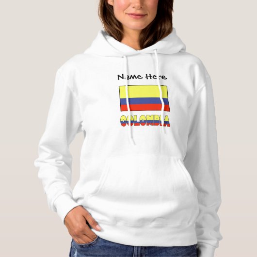 Colombiaanse vlag Zwarte personalisatie Hoodie (Voorkant)