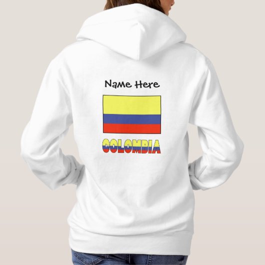 Colombiaanse vlag Zwarte personalisatie Hoodie (Achterkant)