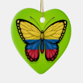 Colombiaanse vlindervlag op groen keramisch ornament (Rechts)