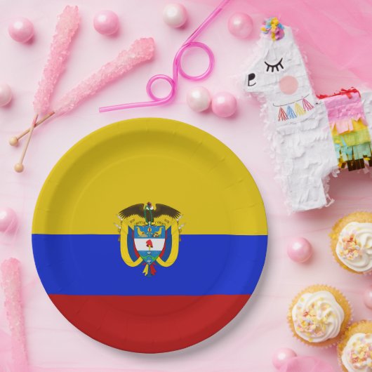 Colombiaanse wapenschild    papieren bordje (Feest)