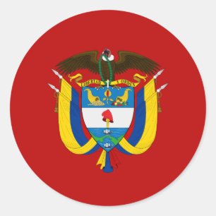 Colombiaanse wapenschild ronde sticker