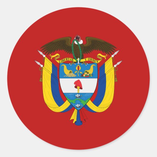 Colombiaanse wapenschild ronde sticker (Voorkant)