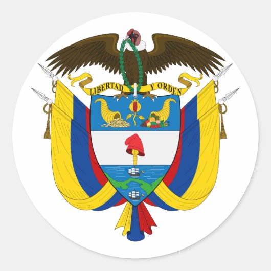 Colombiaanse wapenstilstand ronde sticker (Voorkant)