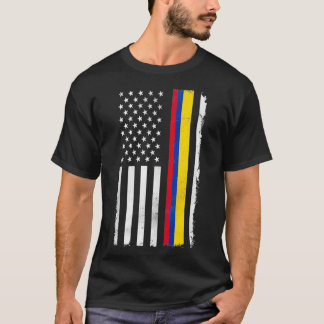 Colombian American US Flag Colombia  T-shirt