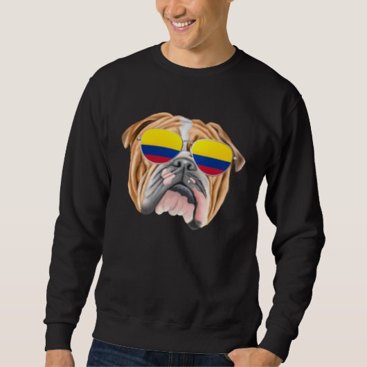 Colombian Flag Bulldog Dog Colombia Pocket Trui (Voorkant)