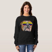 Colombian Flag Bulldog Dog Colombia Pocket Trui (Voorkant volledig)