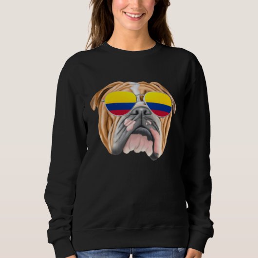 Colombian Flag Bulldog Dog Colombia Pocket Trui (Voorkant)