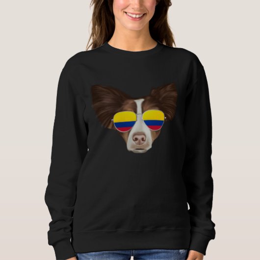Colombian Flag Collie Dog Colombia Pocket Trui (Voorkant)