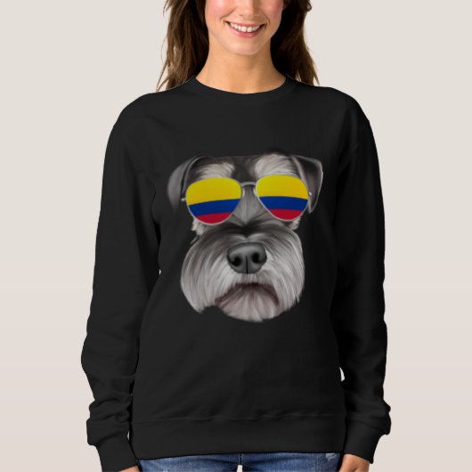 Colombian Flag Miniature Schnauzer Dog Colombia Po Trui (Voorkant)