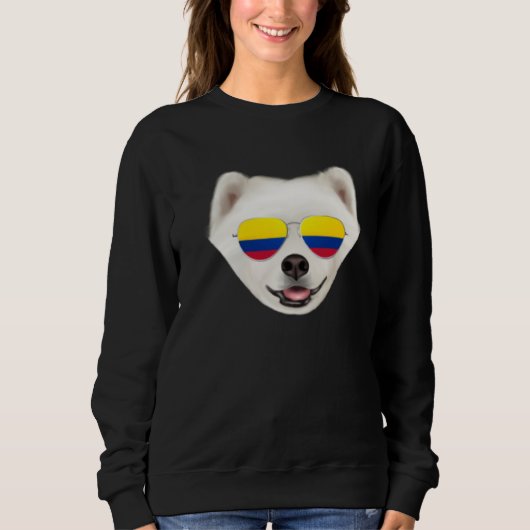 Colombian Flag Samoyed Dog Colombia Pocket Trui (Voorkant)