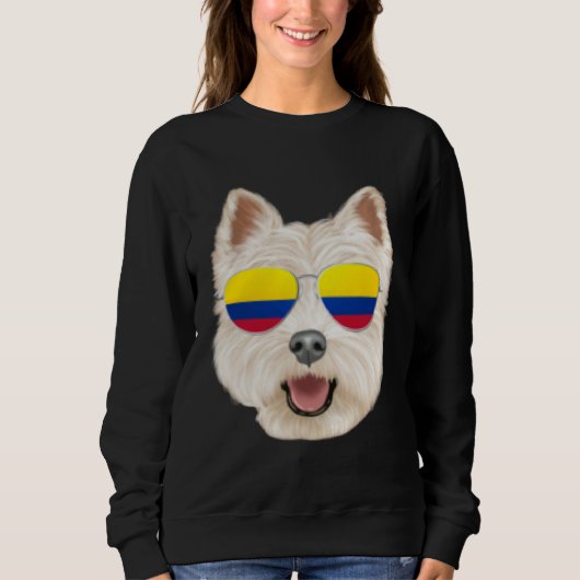Colombian Flag West Highland White Terrier Dog Poc Trui (Voorkant)
