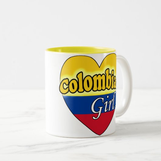 Colombian Girl Tweekleurige Koffiemok (Voorkant rechts)
