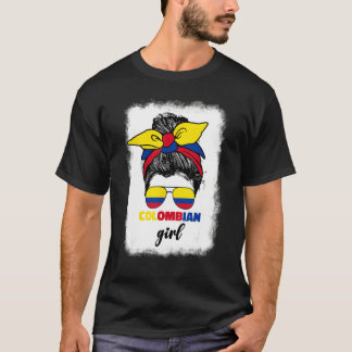 Colombiana Colombia Flag Cute Colombian Girl For W T-shirt