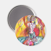 COLOMBINA LADY MET MASKVENETIAN MASQUERADE MAGNEET (Voorkant / Achterkant)