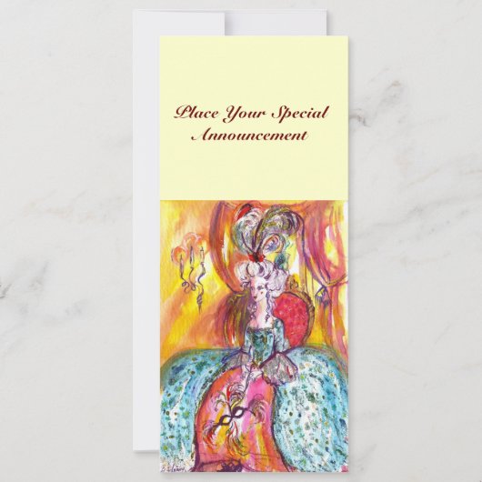 COLOMBINA/MARDI GRAS MASQUERADE BALL AANKONDIGING (Voorkant)