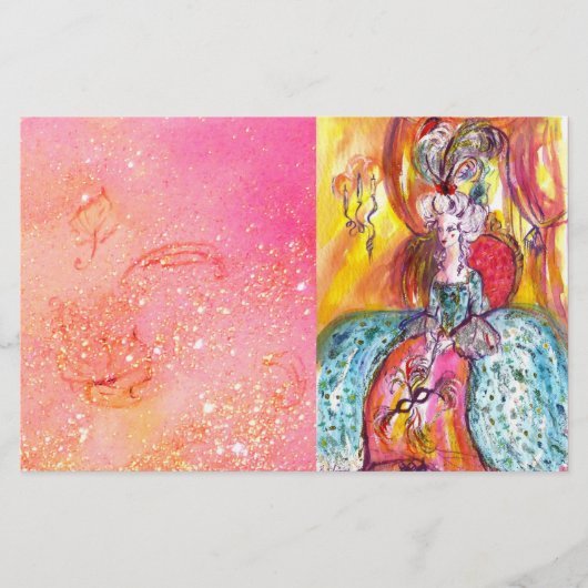 COLOMBINA/Venetiaanse maskerade maskers Briefpapier (Voorkant)