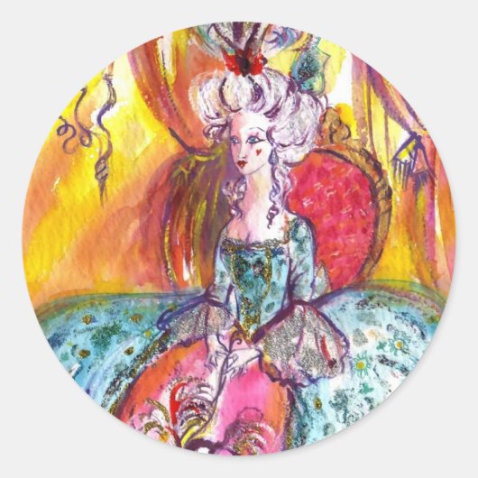 COLOMBINA/Venetiaanse maskerade maskers Ronde Sticker (Voorkant)