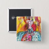 COLOMBINA/VENETIAN MASKERADE MASKERS VIERKANTE BUTTON 5,1 CM (Voorkant /achterkant)