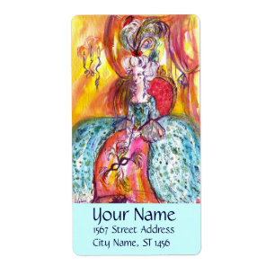 COLOMBINA/Venetian Masquerade Masker Blauwgroen bl Etiket