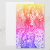 COLOMBINA/Venetian Masquerade maskers Roze Blauw Briefpapier (Voorkant / Achterkant)