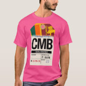 Colombo (CMB) Sri Lanka Airlines Bagagelabel T-shirt (Voorkant)