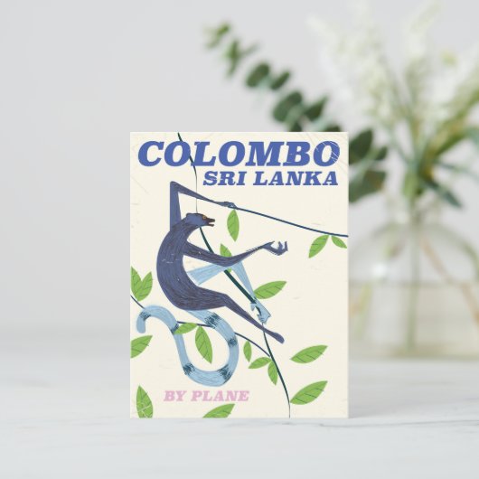 Colombo Sri Lanka —  reisposter Briefkaart (Staand voorkant)