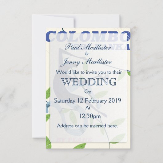 Colombo Sri Lanka —  reisposter Kaart (Voorkant)