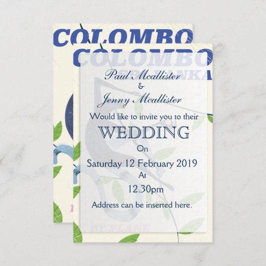 Colombo Sri Lanka — reisposter Kaart (Voorkant / Achterkant)