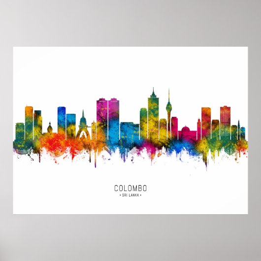 Colombo Sri Lanka Skyline Poster (Voorkant)