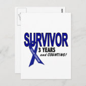Colon Cancer 3 jaar overleving Briefkaart (Voorkant / Achterkant)